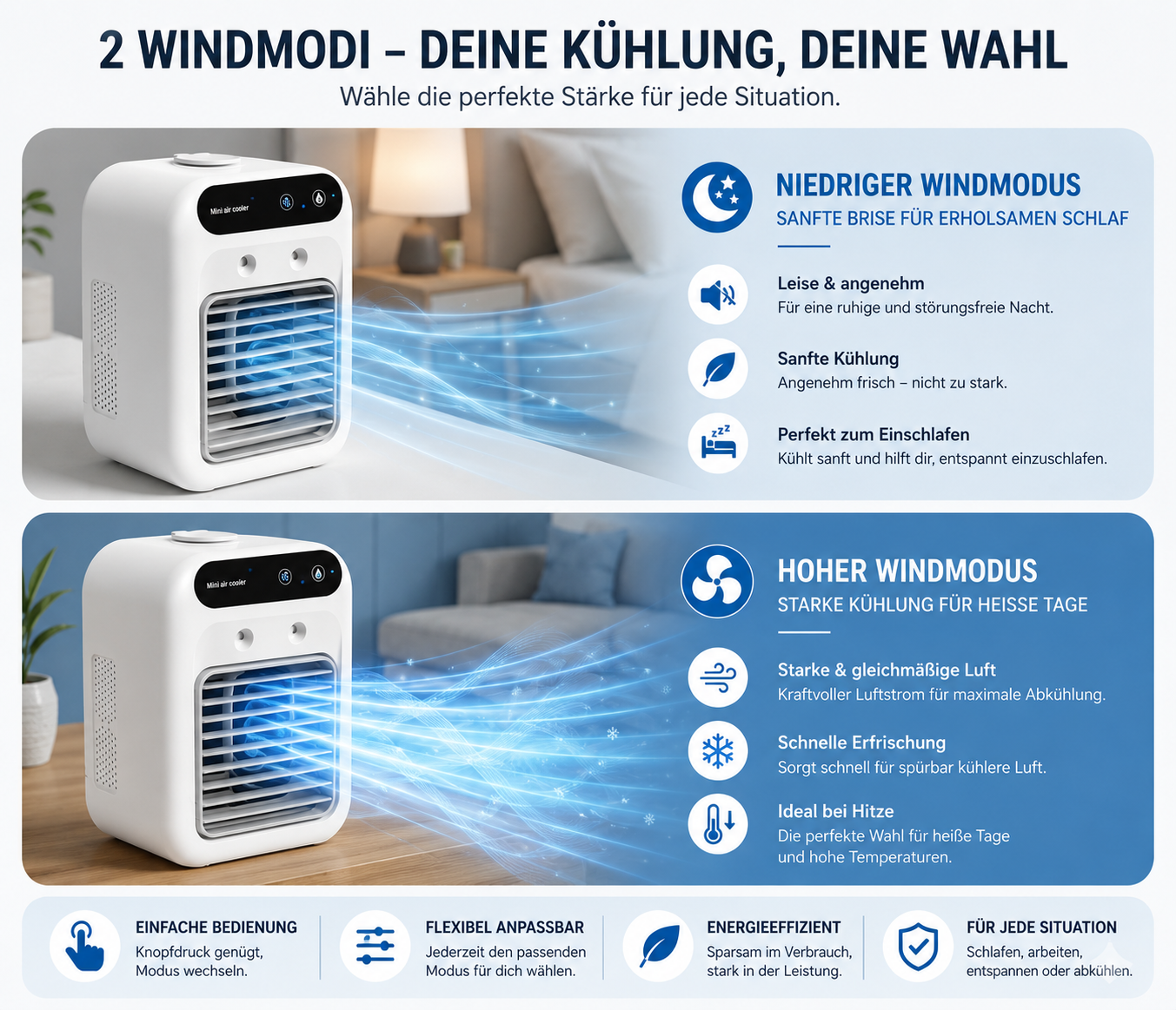 Tranqila Breeze™ – Persönlicher Mini-Luftkühler mit Nebelfunktion