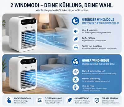 Tranqila Breeze – Persönlicher Mini-Luftkühler mit Nebelfunktion