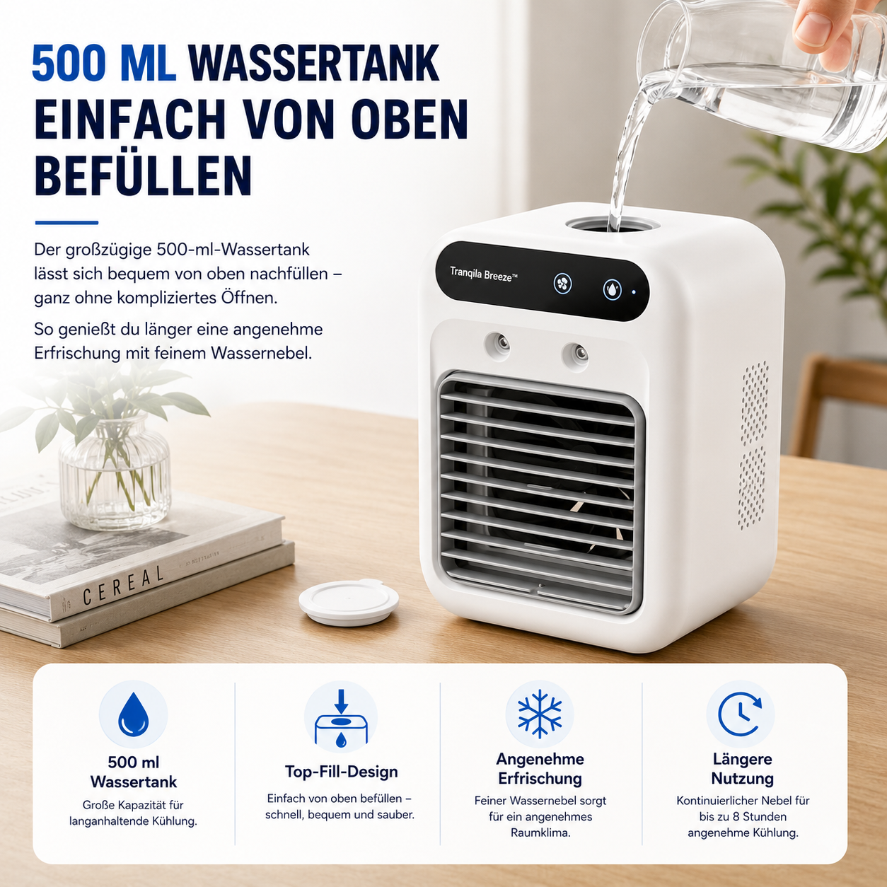 Tranqila Breeze – Persönlicher Mini-Luftkühler mit Nebelfunktion